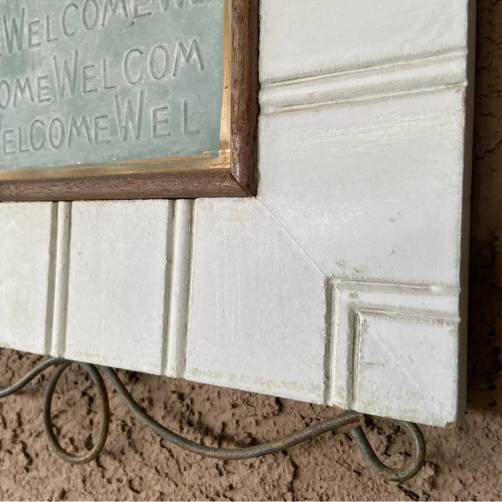 Welcome Sign ~ Farmhouse Wood + Metal
